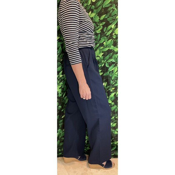 👖Wide Leg Dress Pants – Navy Blue – Size Small Classic Style - Picture 3 of 7